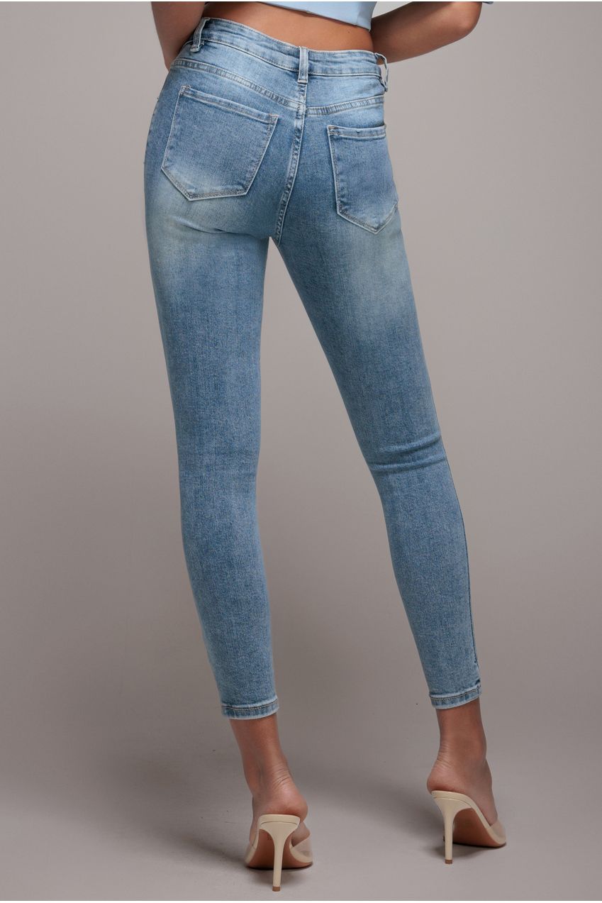 Goddiva denim Skinny Fit Stretch Denim Jeans - Blue