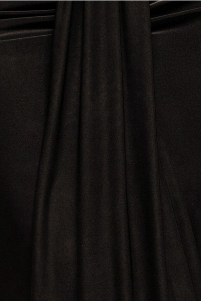 Goddiva Gathered Front Dipped Waist Maxi Skirt - Black