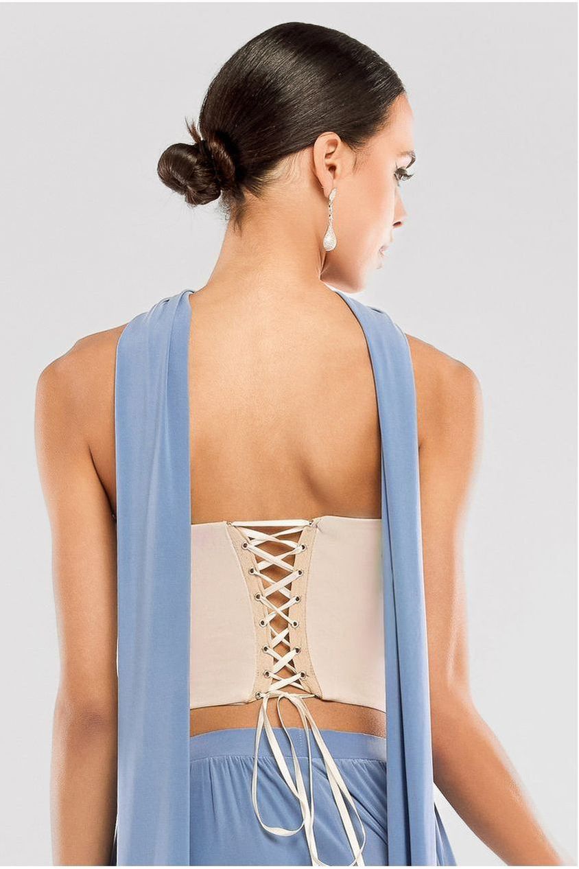 Goddiva Compact Crepe Lace Up Corset