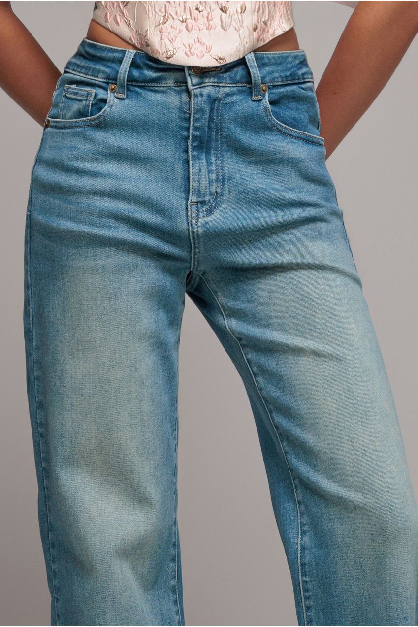 Goddiva denim Straight Leg Denim Jeans - Blue