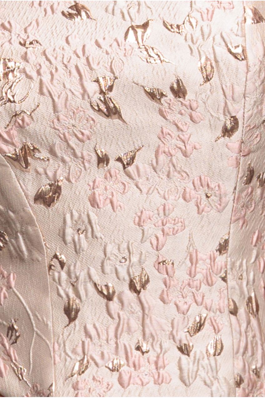 Goddiva Off Shoulder Jacquard Top With Organza Wings - Blush Pink
