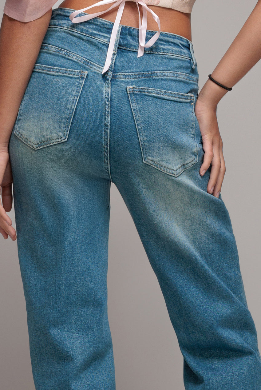 Goddiva denim Straight Leg Denim Jeans - Blue