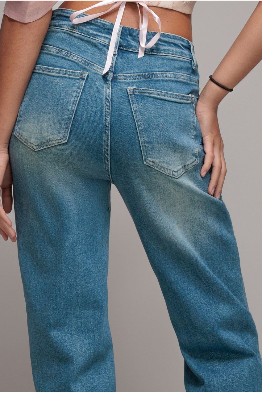 Goddiva denim Straight Leg Denim Jeans - Blue