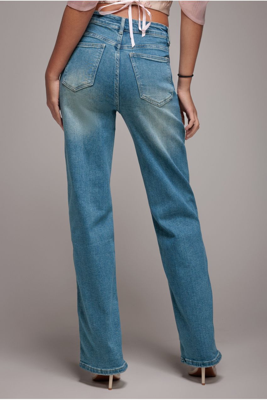 Goddiva denim Straight Leg Denim Jeans - Blue