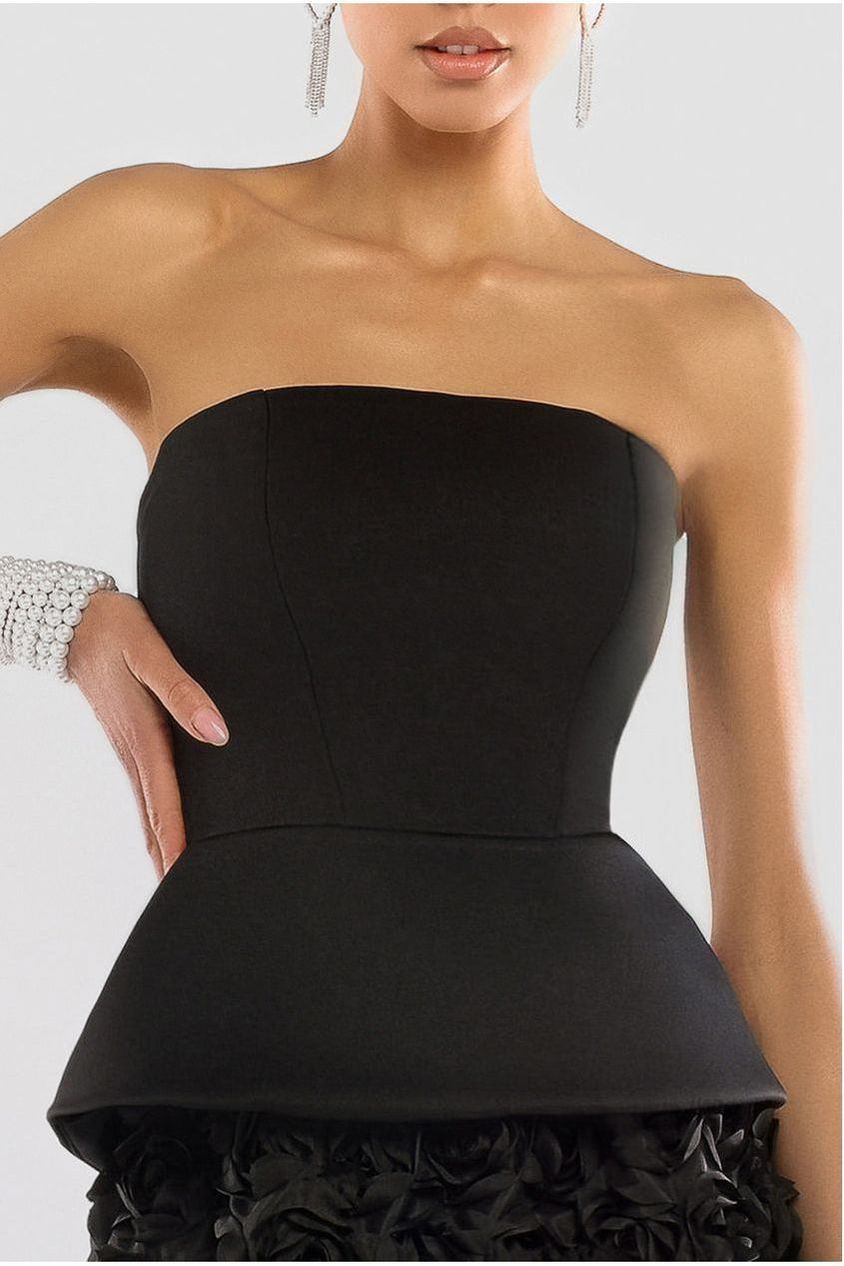 Goddiva Scuba Boobtube Peplum Hem Corset