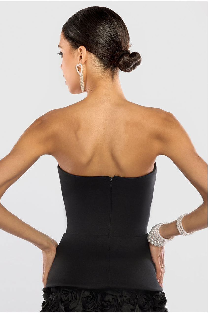 Goddiva Scuba Boobtube Peplum Hem Corset