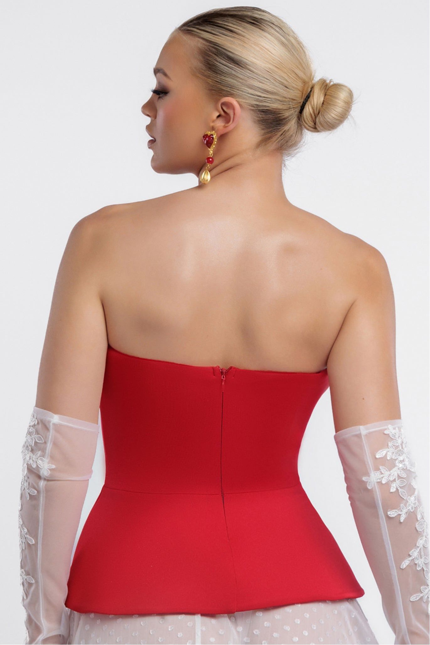 Goddiva Scuba Boobtube Peplum Hem Corset