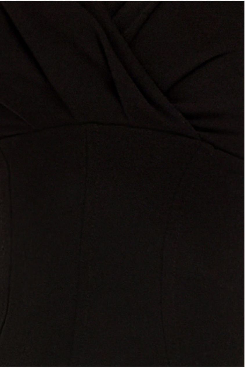 Goddiva Front Pleated Wrap Off The Shoulder Corset