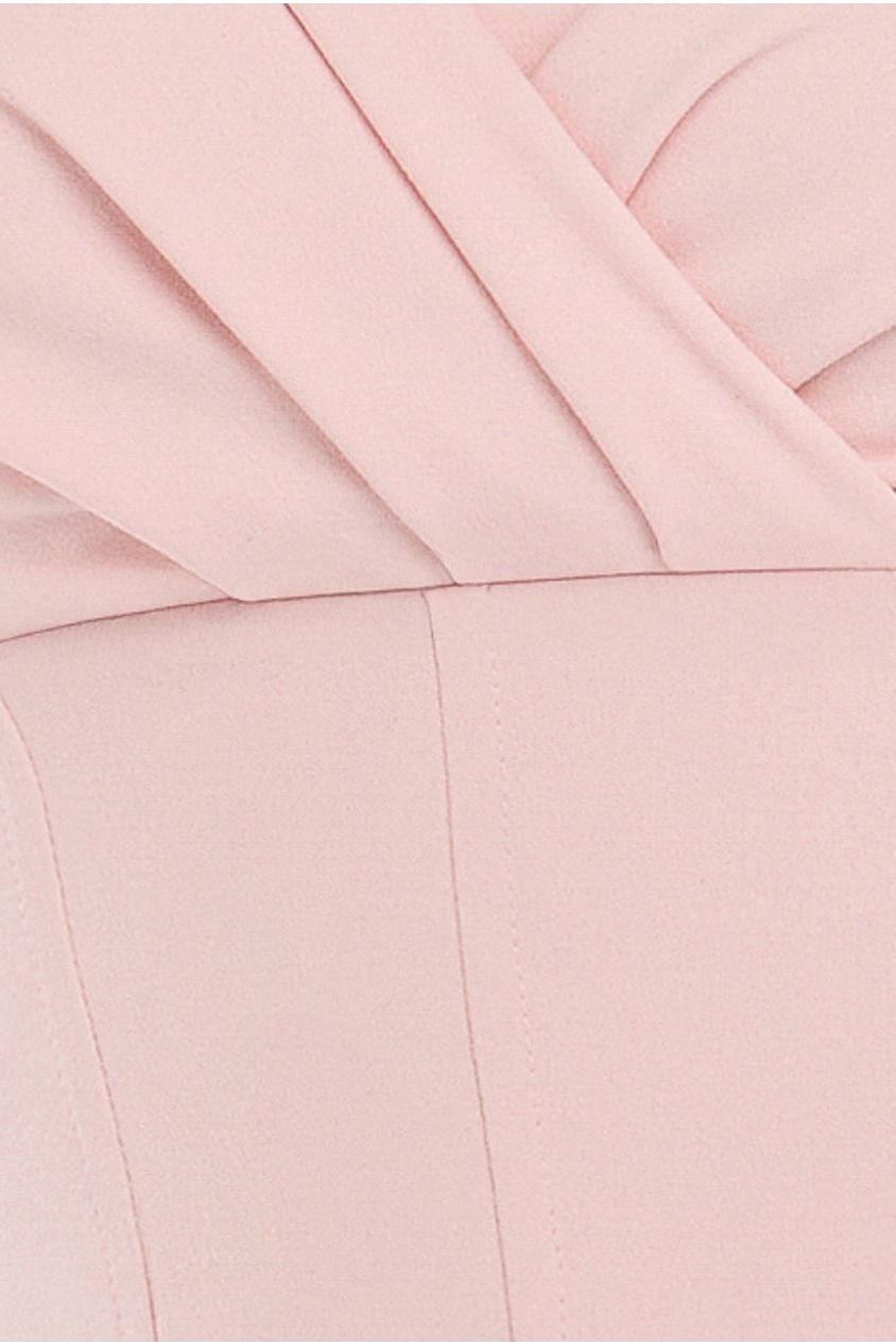 Goddiva Front Pleated Wrap Off The Shoulder Corset With Lace A-Line Skirt With Scarf & Gloves - Pink & Black