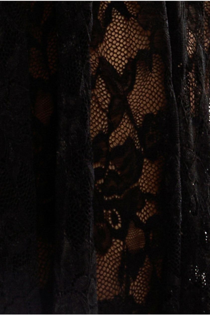 Goddiva Front Pleated Wrap Off The Shoulder Corset With Lace A-Line Skirt With Scarf & Gloves - Pink & Black