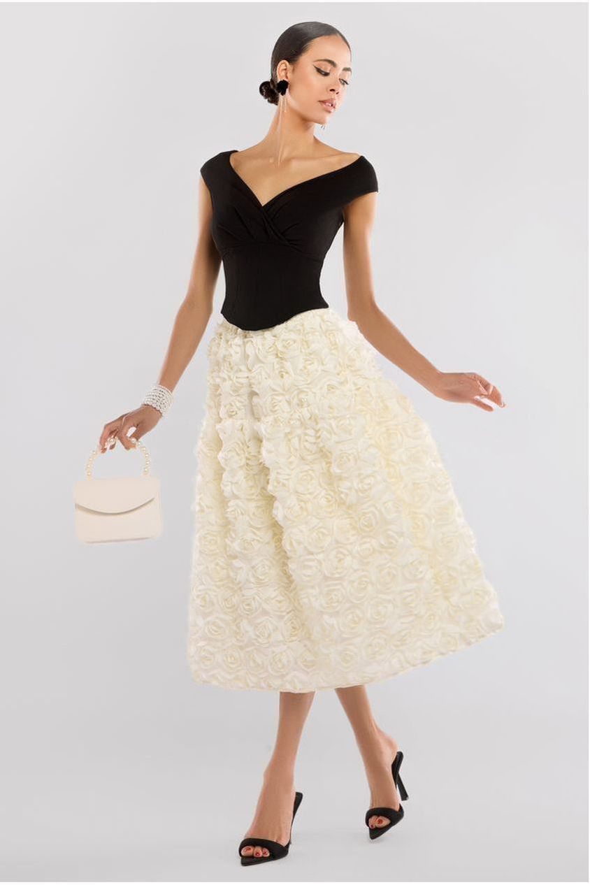 Goddiva Front Pleated Wrap Off The Shoulder Corset