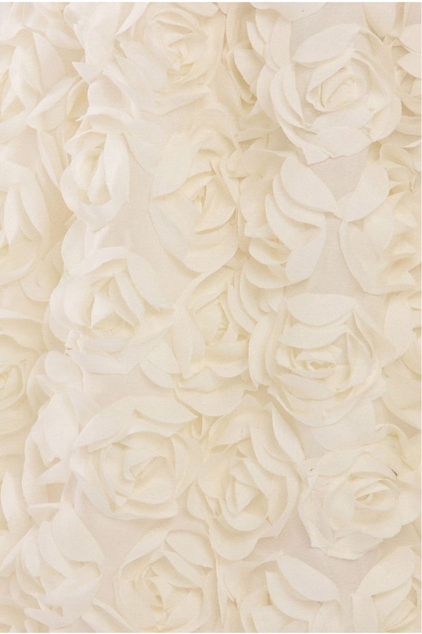 Goddiva Front Pleated Wrap Off The Shoulder Corset With 3D Floral Mesh Skirt - Black & Cream