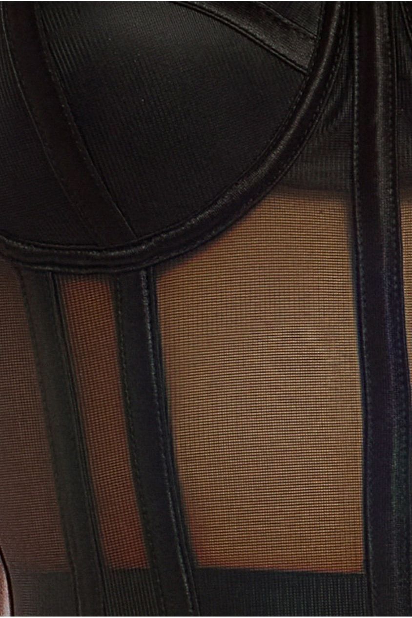 Goddiva Sheer Panel Mesh Corset