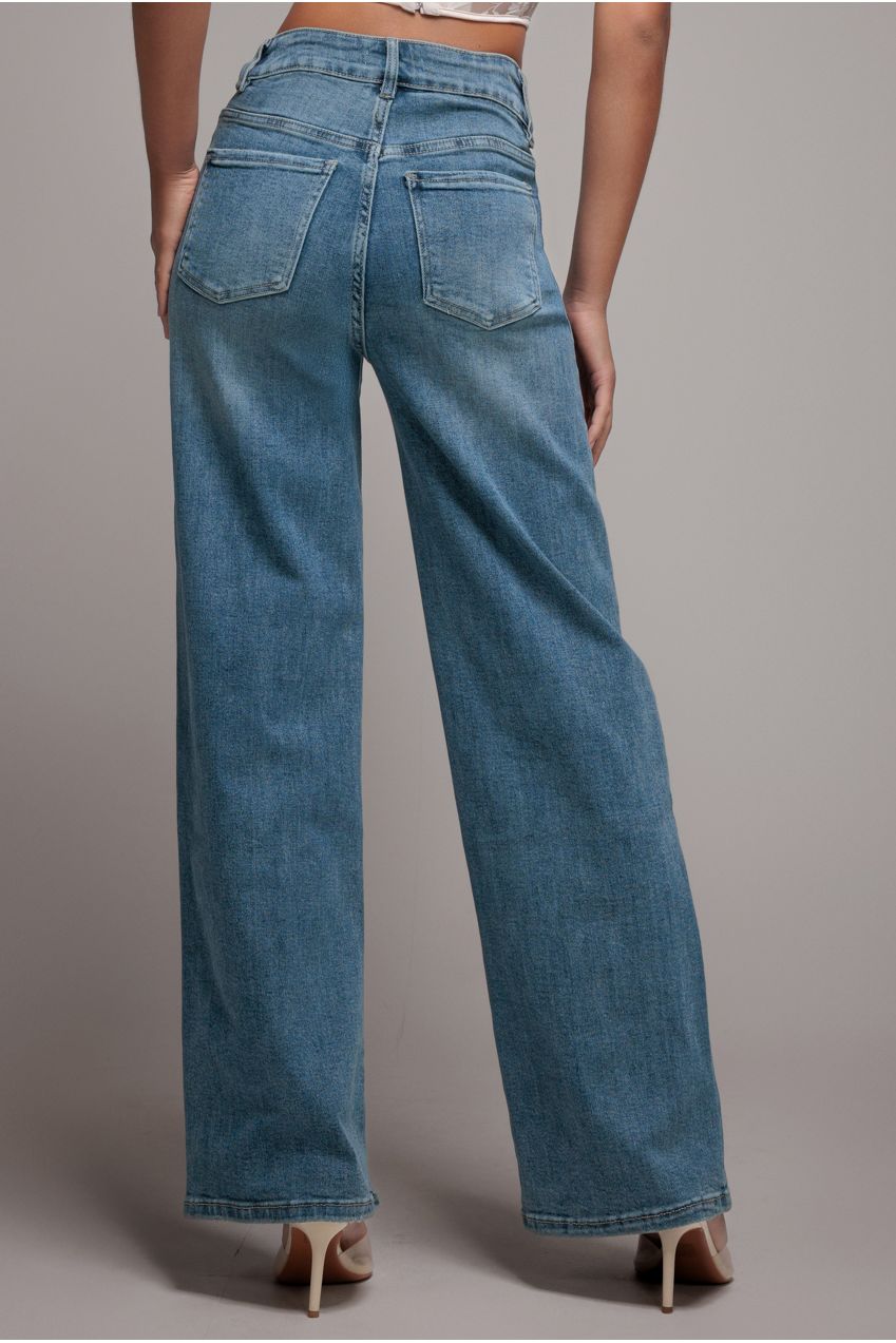 Goddiva denim Straight Leg Stretch Denim Jeans - Blue