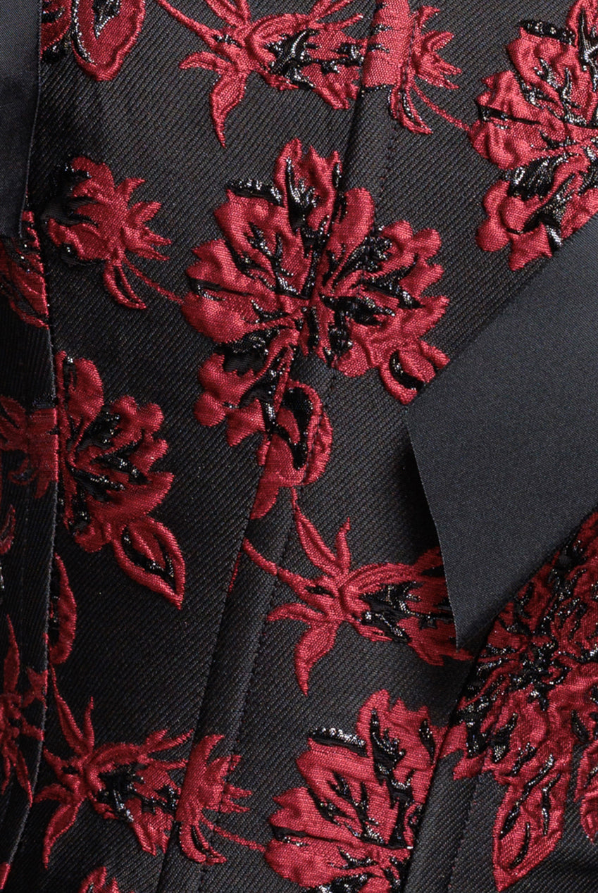 Goddiva Jacquard Multiway Removable Strap Corset - Black