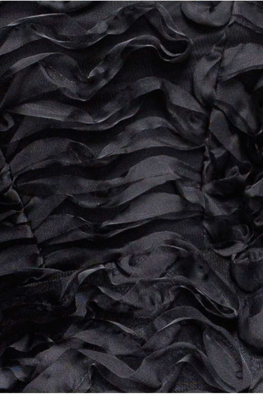 Goddiva Peplum 3D Textured Boob Tube Lace Up Corset - Black