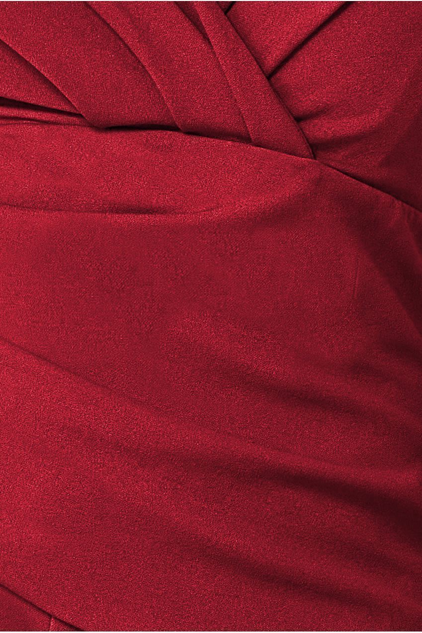 Goddiva Scuba Crepe Wrap Bardot Romper - Wine