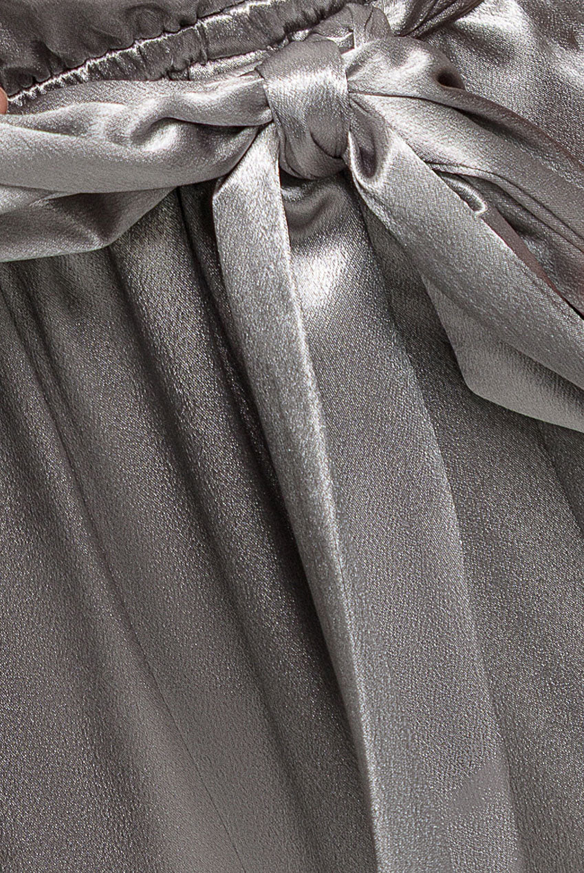 Goddiva Satin Culotte Romper - Silver