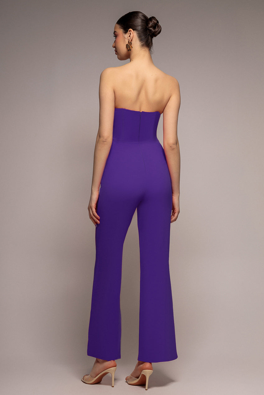 Goddiva Bandeau Scuba Romper - Purple