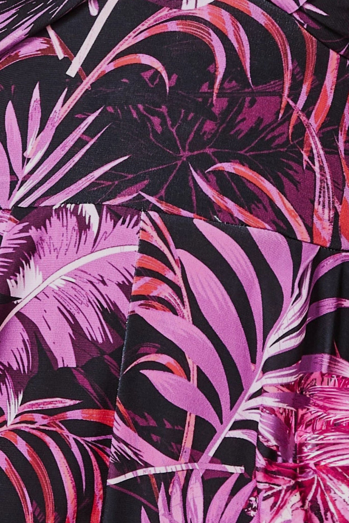 Goddiva Tropical Print Romper - Purple