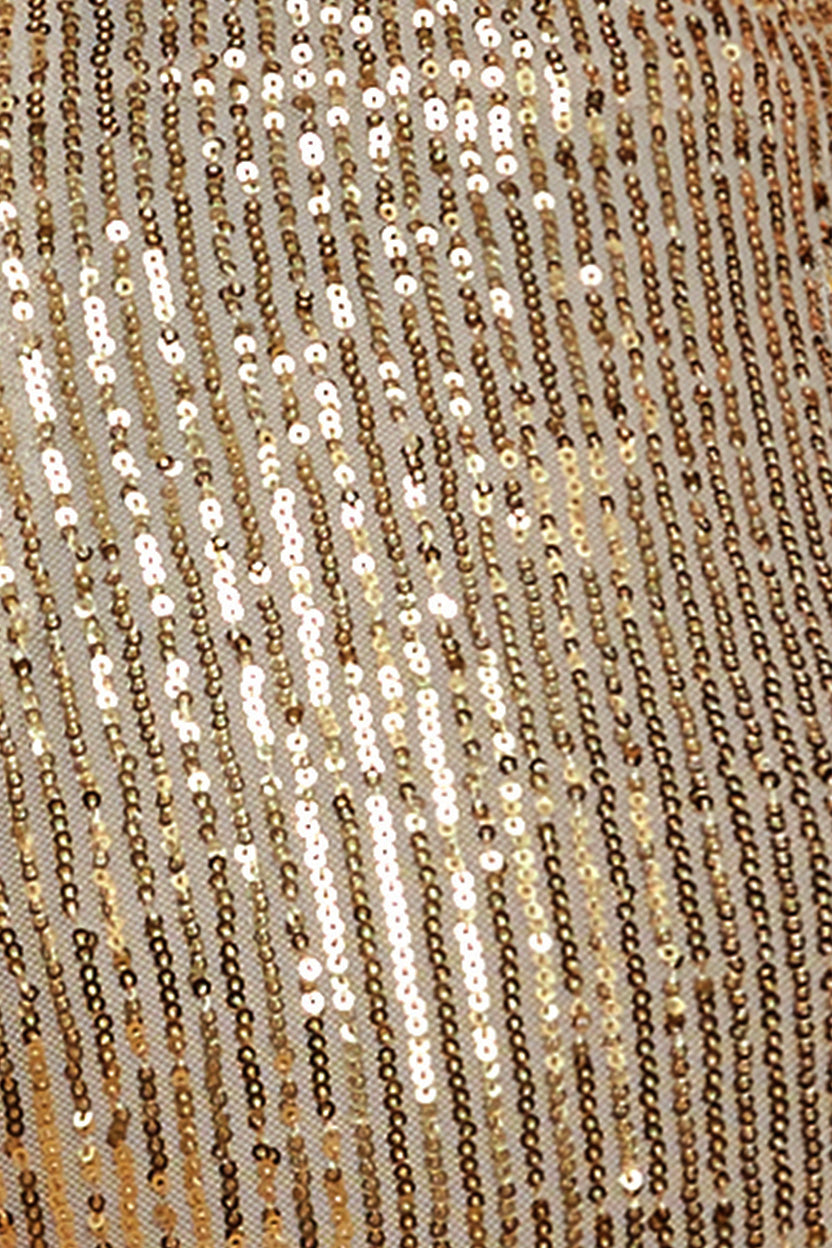 Goddiva Sequin Cuffed Ankle Pant - Gold