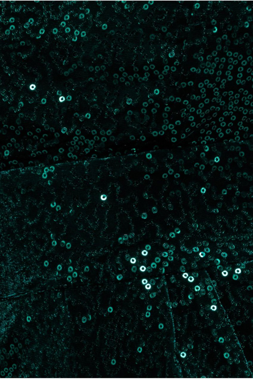 Goddiva Sequin & Velvet Corset Romper - Emerald Green