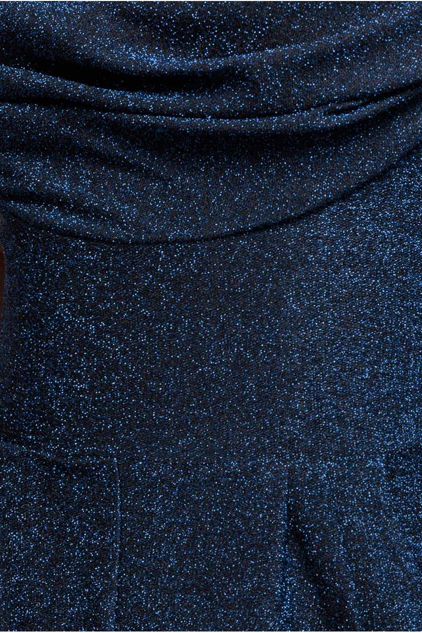Goddiva Lurex Cowl Neck Romper - Royalblue