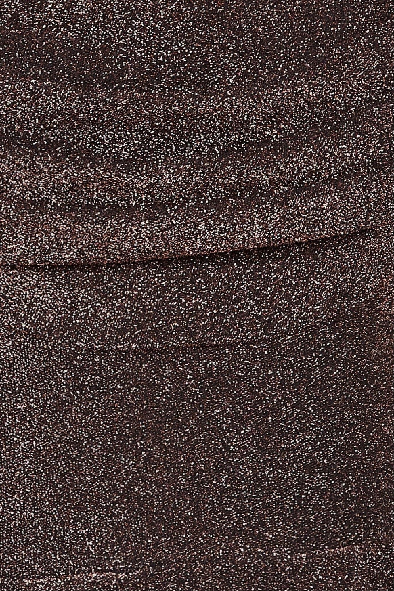 Goddiva Lurex Cowl Neck Romper - Bronze