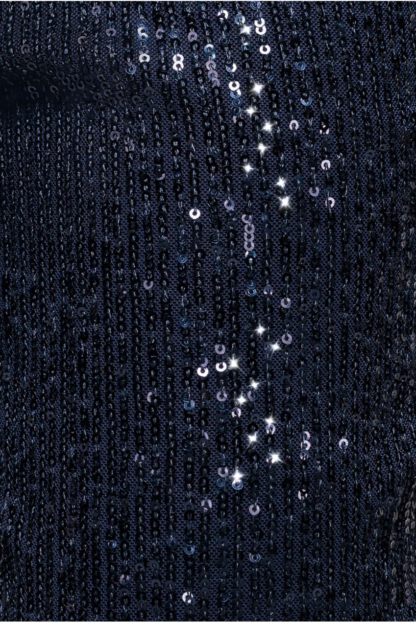 Goddiva Sequin Cuffed Ankle Pant - Navy