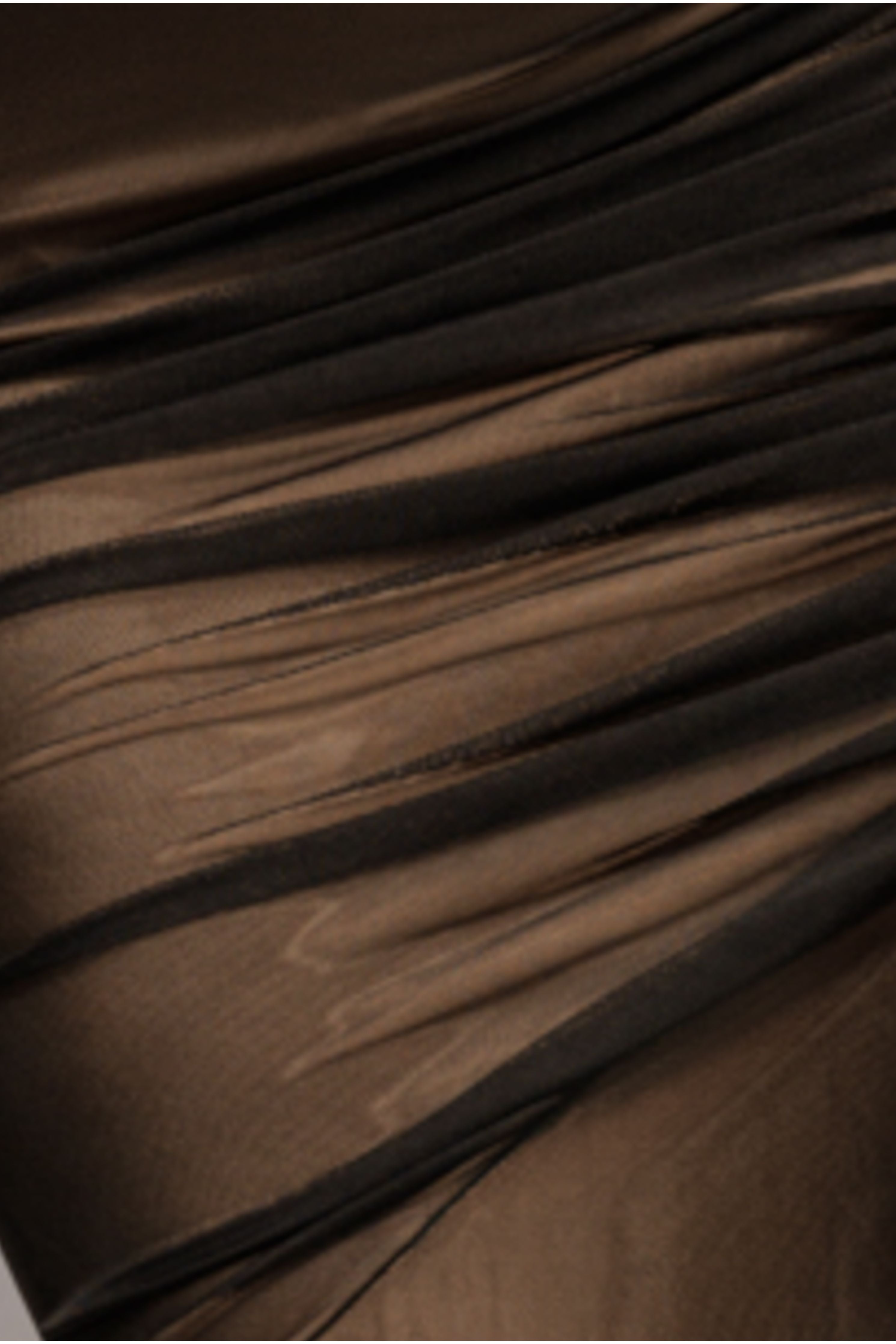 Goddiva Mesh Gathered Mermaid Maxi Skirt - Black