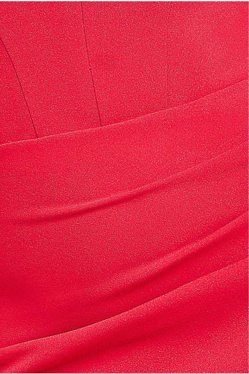 Goddiva Off The Shoulder Draped Sleeve Maxi Dress - Red