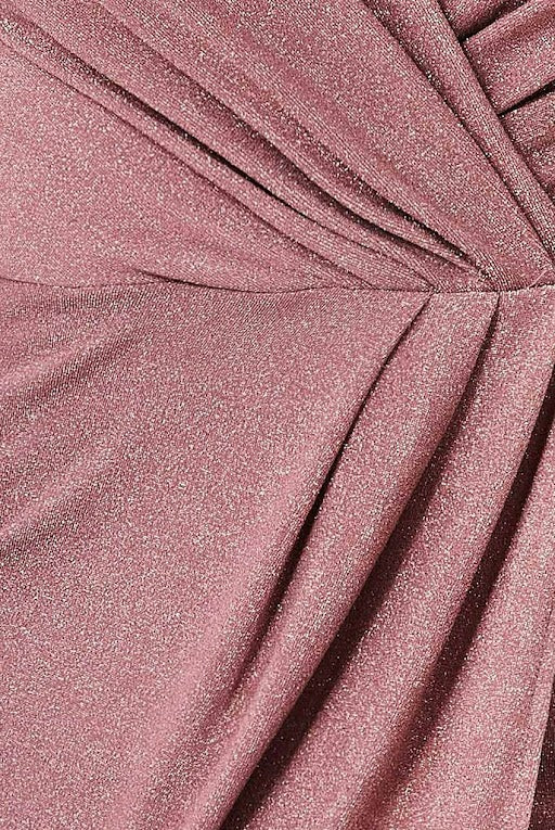 Goddiva Front Crossover Lurex Split Maxi - Rose