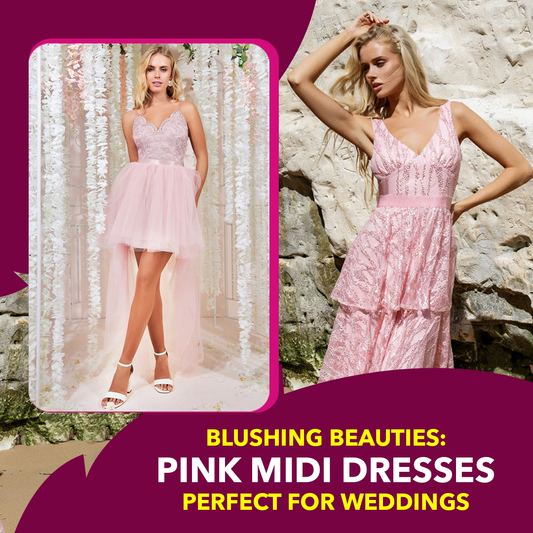 Blushing Beauties: Pink Midi Dresses Perfect for Weddings