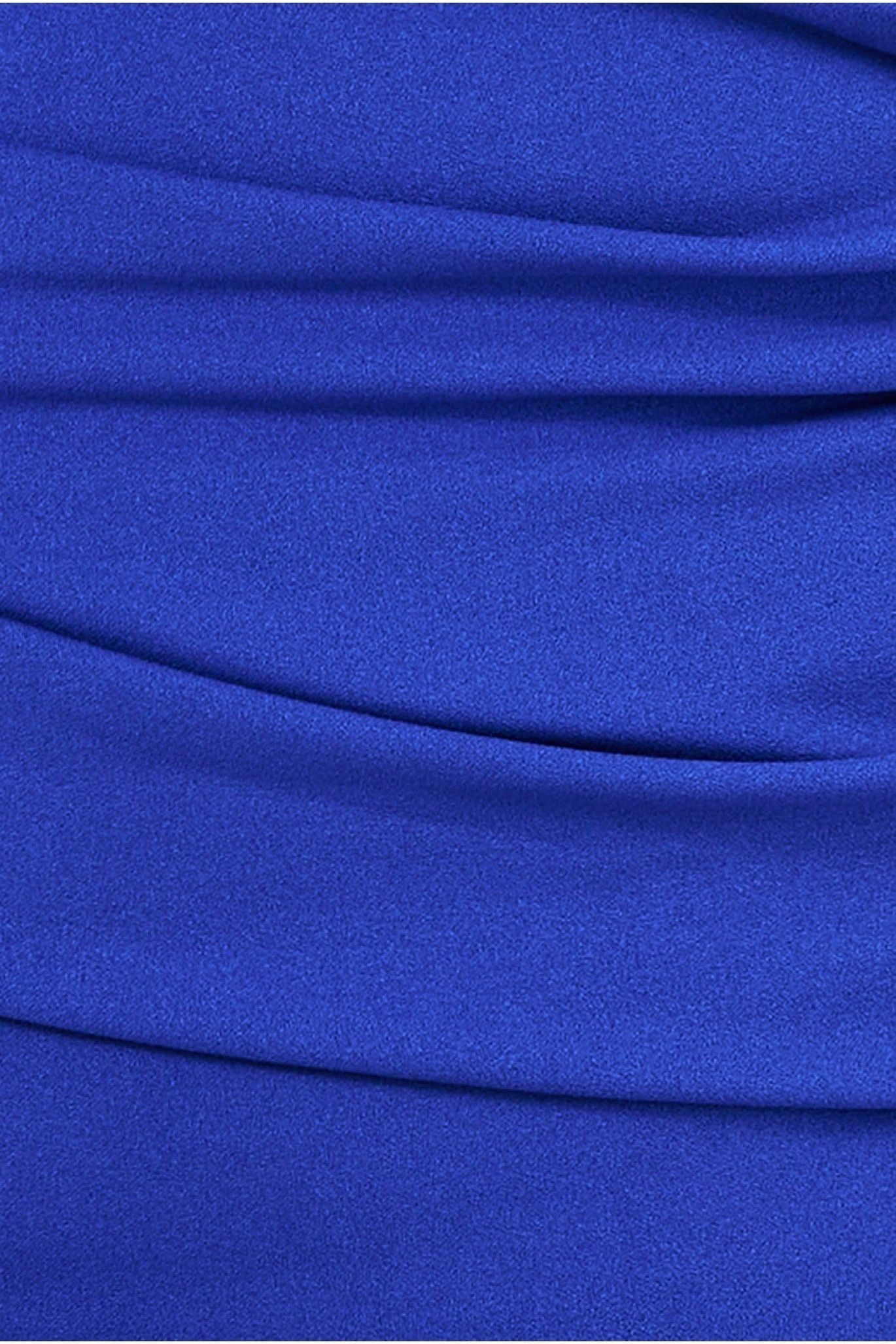 Goddiva Plus Bardot Pleated Midi Dress - Royal Blue