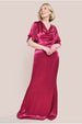 Goddiva Satin Viscose Cowl Neck Maxi With Train - Burgundy