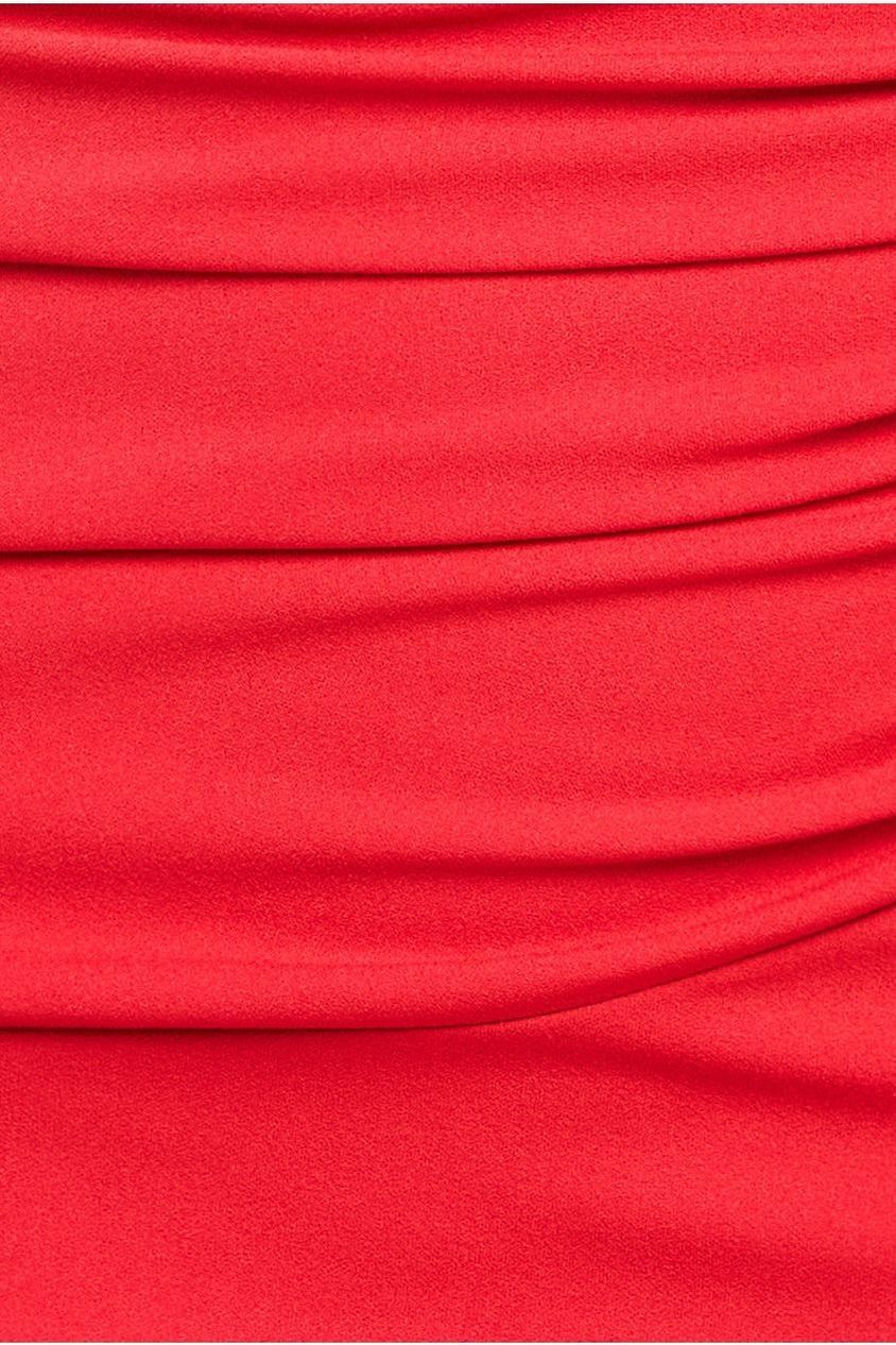 Goddiva Off The Shoulder Frill Bodice Midi Dress - Red