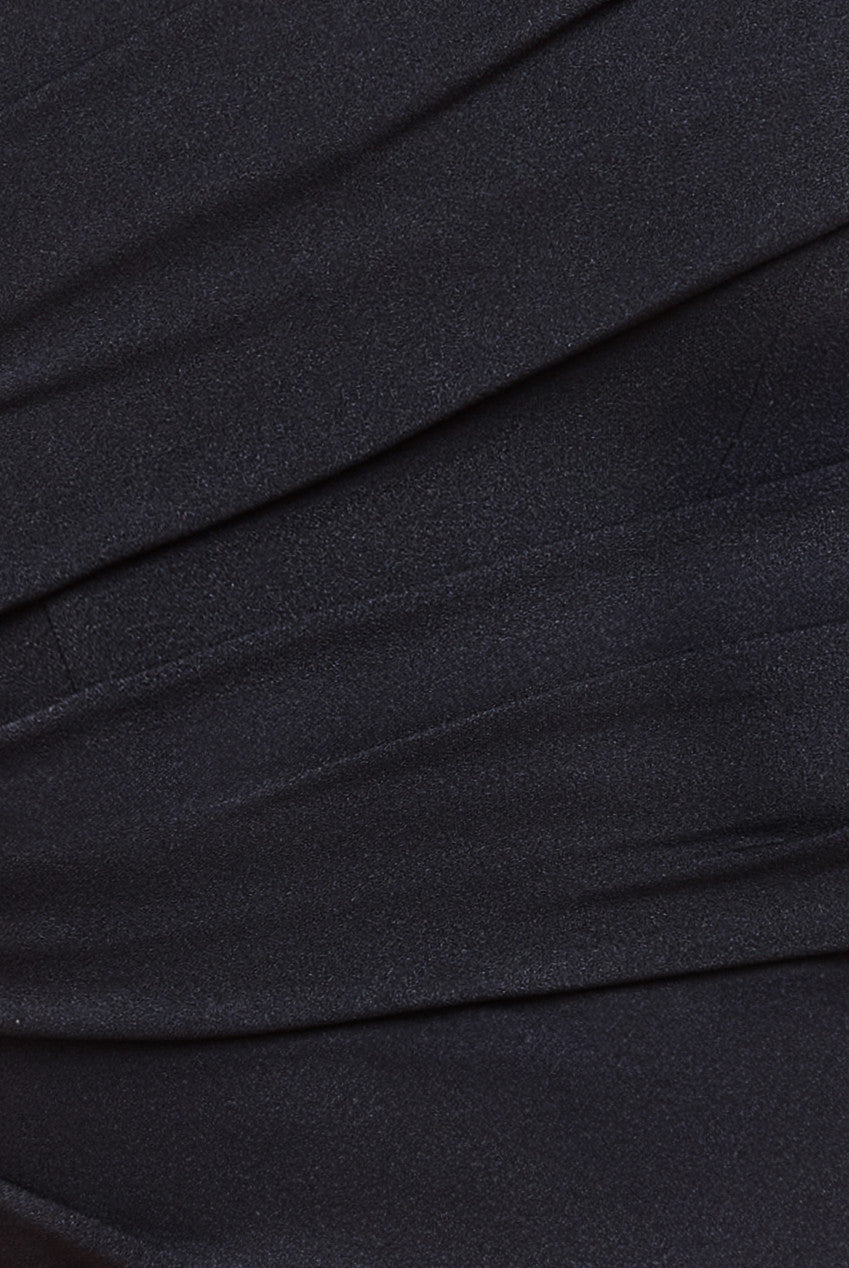 Goddiva Frilled Off The Shoulder Scuba Maxi Dress - Black