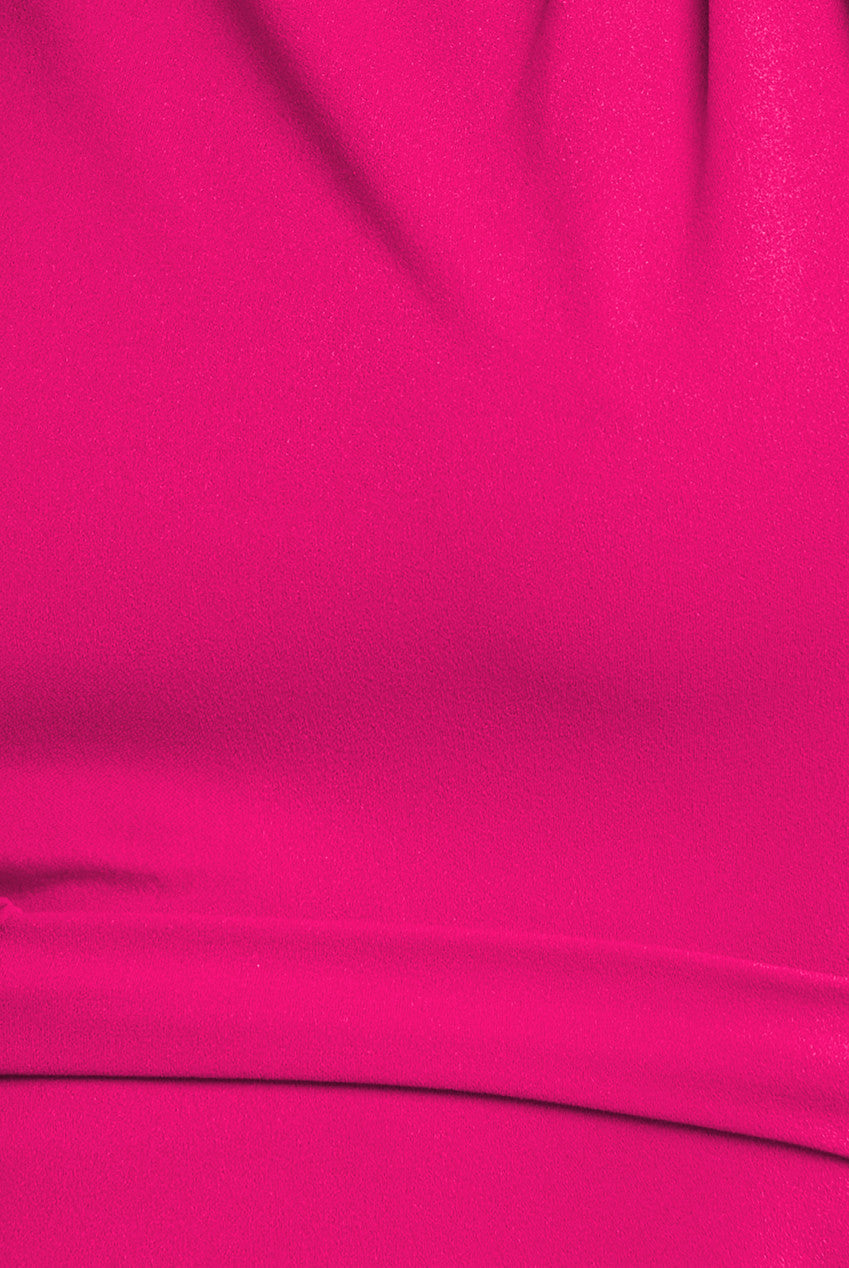 Goddiva Sleeveless Asymmetric Wrap Midi Dress - Hot Pink