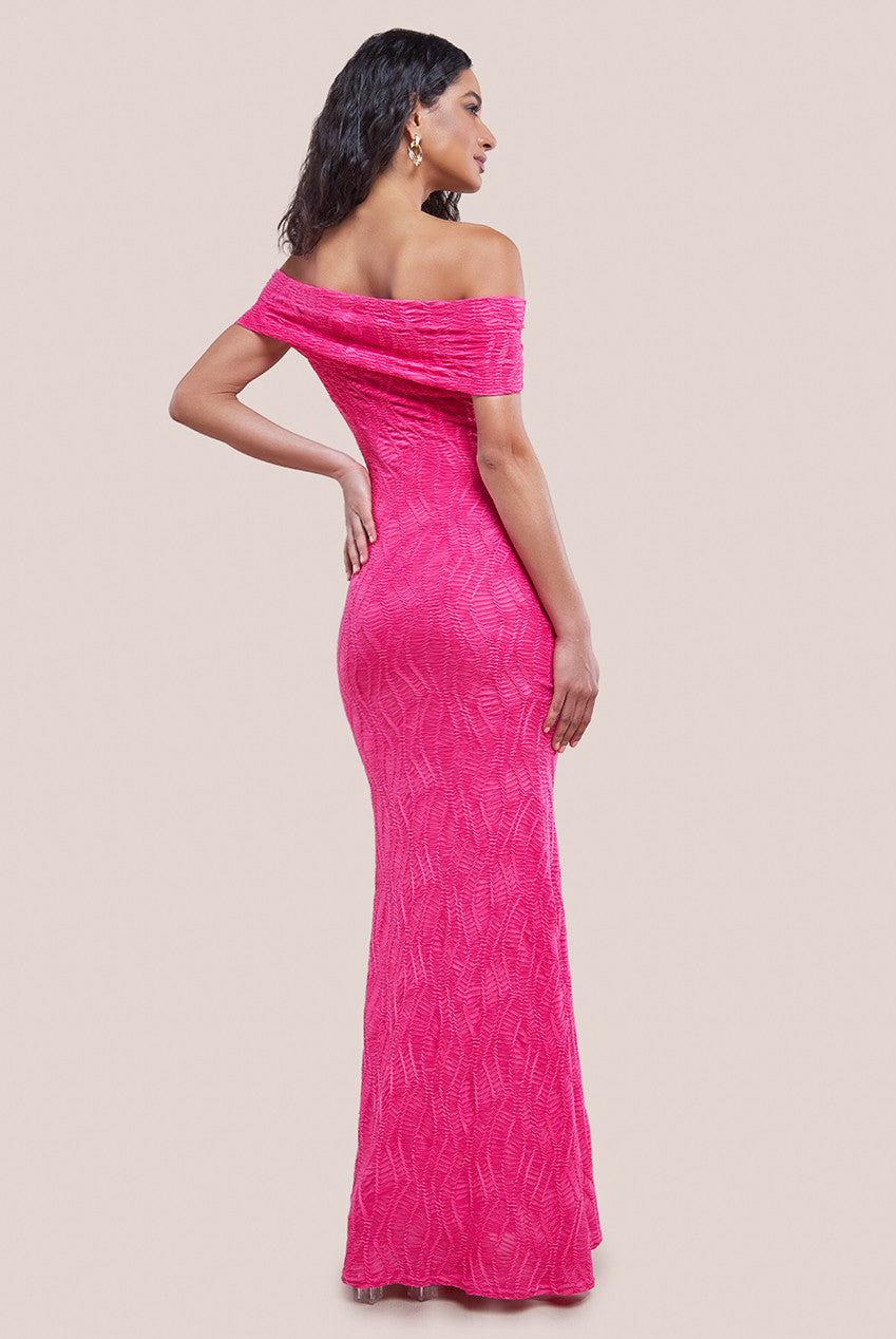 Goddiva Front Knot Twist  Maxi Dress - Magenta