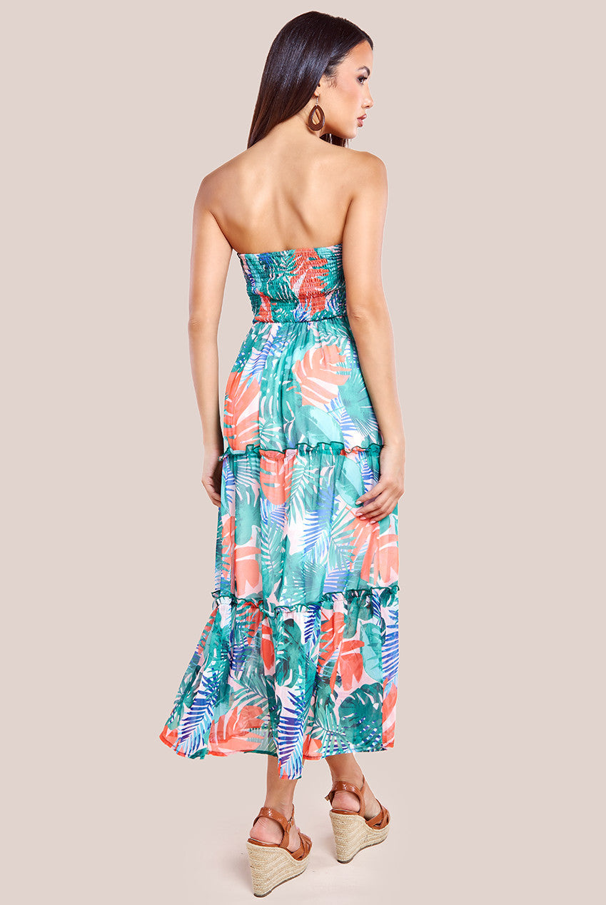 City Goddess Boobtube Printed Maxi - Jungle Print