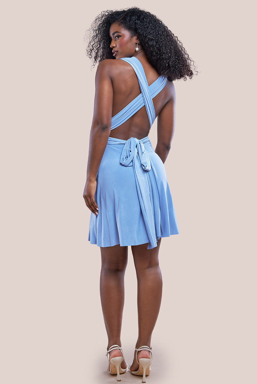 Goddiva Multiway Mini Dress - Powder Blue