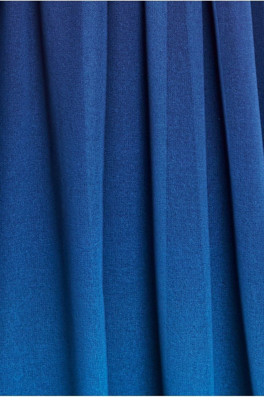 Goddiva Ombre Chiffon Bardot Frill A-line Maxi Dress - Navy Ombre