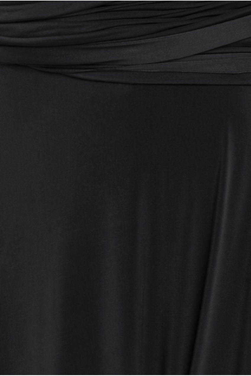 Goddiva Multiway Tie-Up Maxi Dress - Black