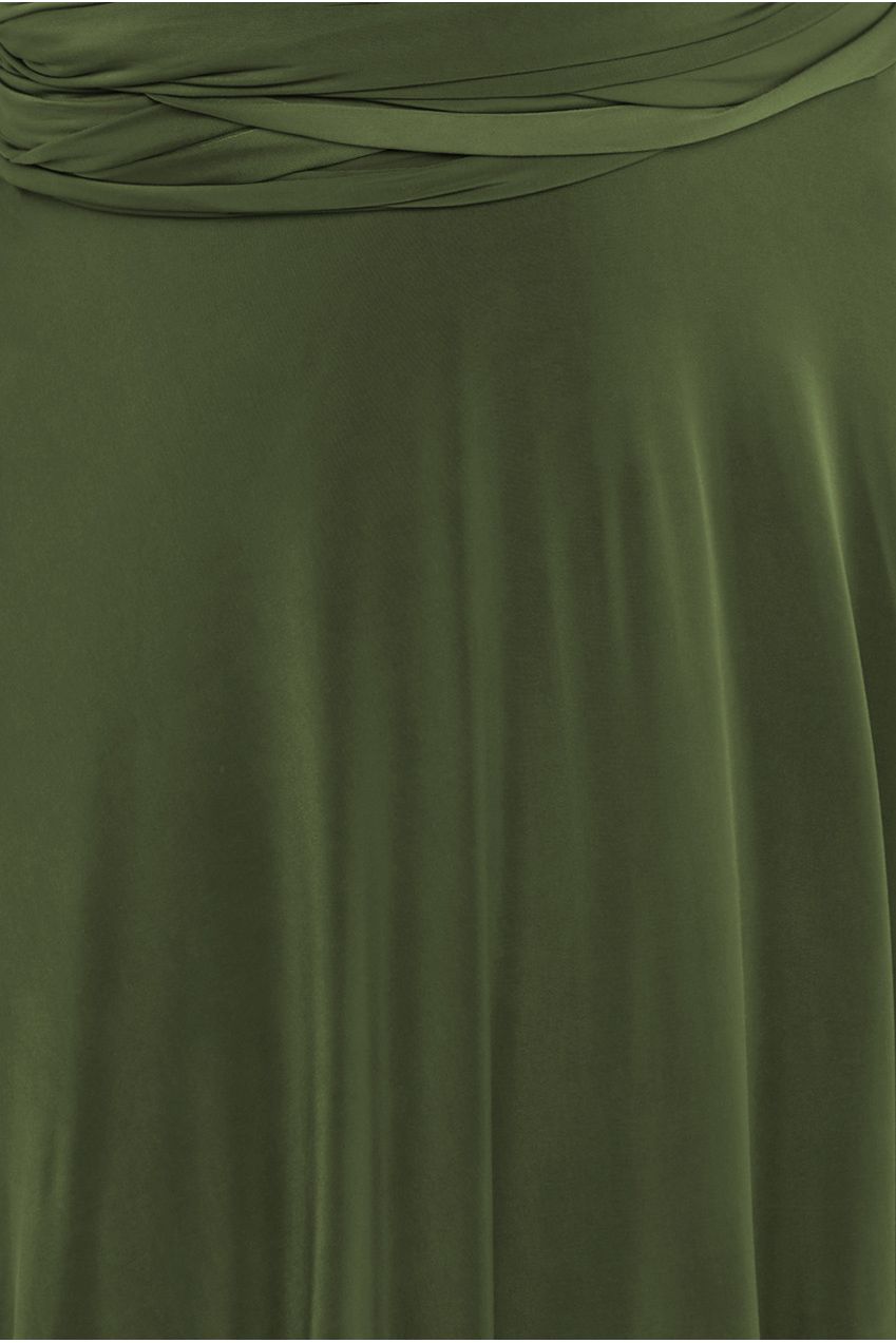 Goddiva Multiway Tie-Up Maxi Dress - Olive