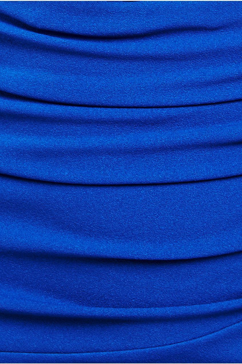 Goddiva Off The Shoulder Frill Bodice Midi Dress - Royal Blue