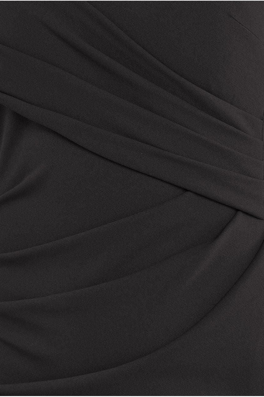 Goddiva Scuba Crepe  Off The Shoulder Maxi - Black