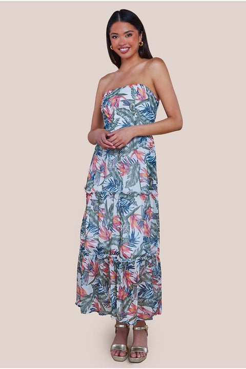 City Goddess Bandeau Printed Maxi - Jungle Print