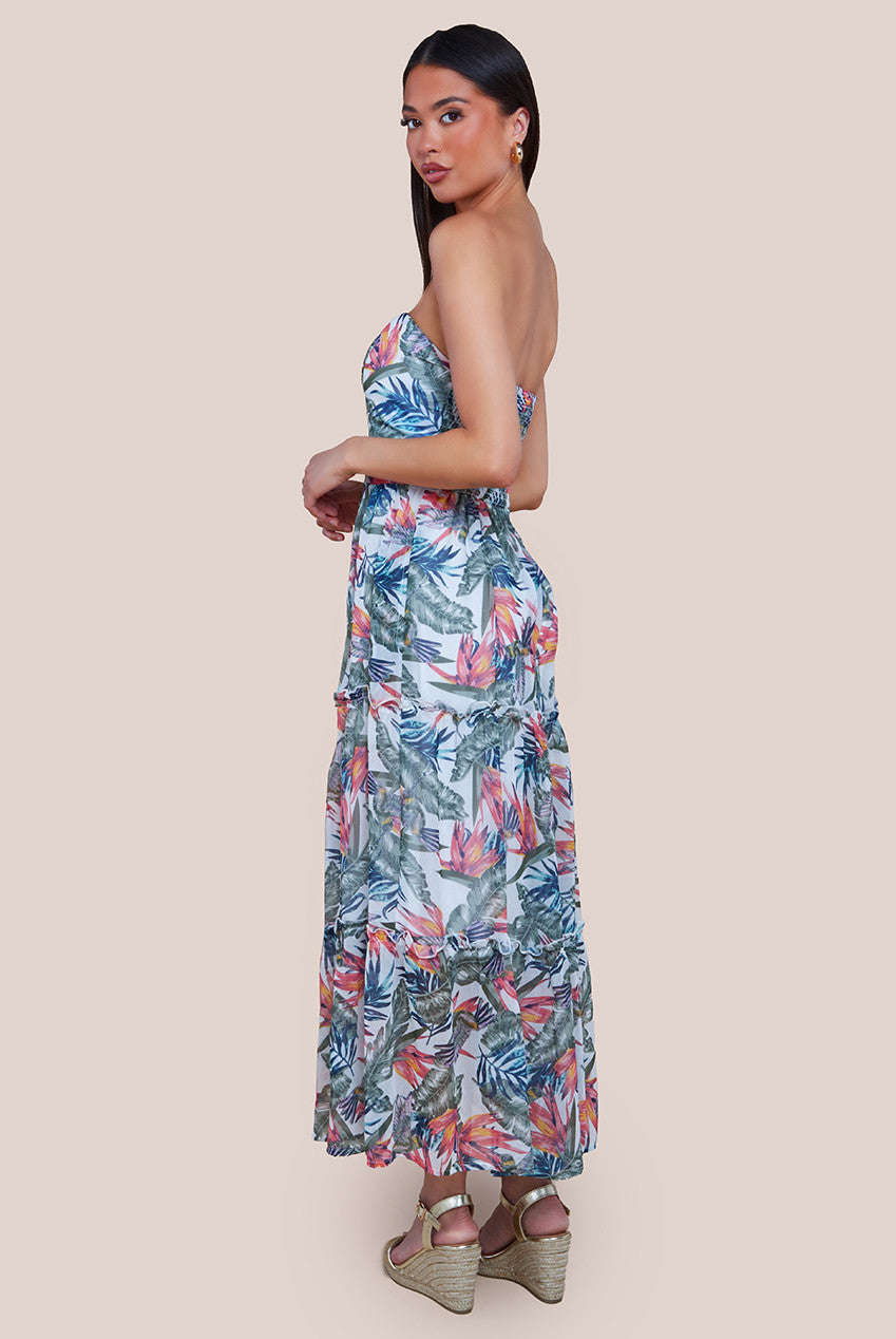 City Goddess Bandeau Printed Maxi - Jungle Print