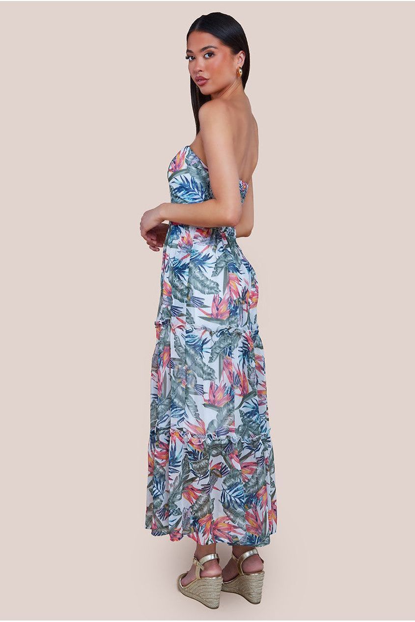 City Goddess Bandeau Printed Maxi - Jungle Print