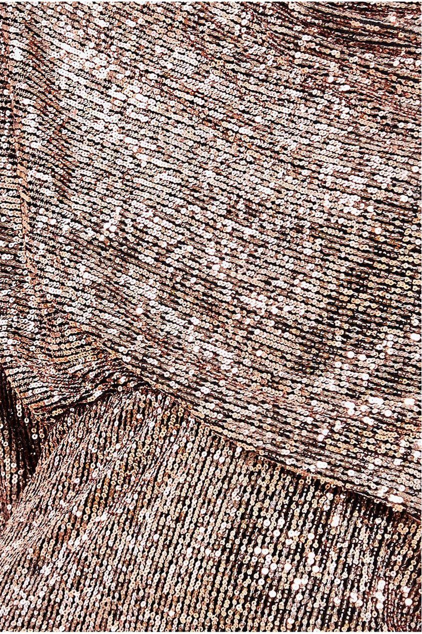 Goddiva Sequin Cowl Neck Midi Dress - Champagne